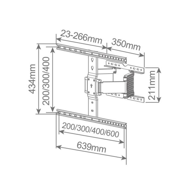 Επιτοίχια Βάση Τηλεόρασης με Βραχίονα 37-90 50 Kg GSC 500055027