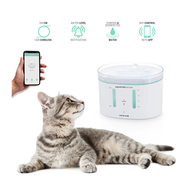 Έξυπνη Αυτόματη Ποτίστρα Κατοικίδιων 2.1 Lt AQUAPURE PETCARE IKOHS 8435572605339