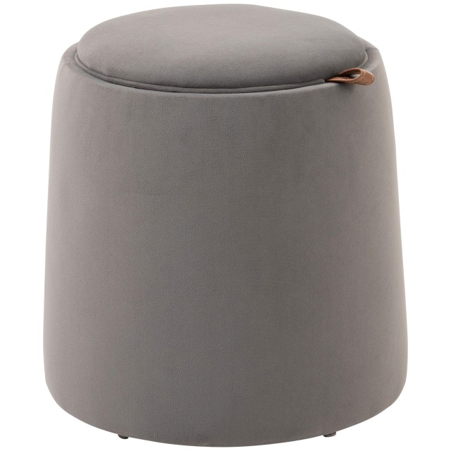 HOMCOM 2 σε 1 Velvet Storage Ottoman Convertible σε Τραπεζάκι Σαλονιού, Ø44x47,5cm, Γκρι