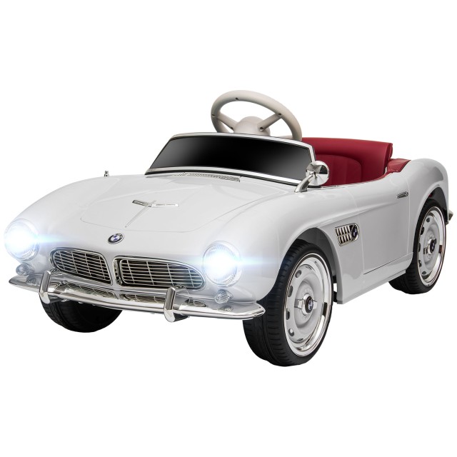 HOMCOM Electric Ride-On Toy Car για Παιδιά με 2 Πόρτες με άδεια BMW 507, με κόρνα και τηλεχειριστήριο, 115x55x47 cm, Λευκό 370-305V90WT