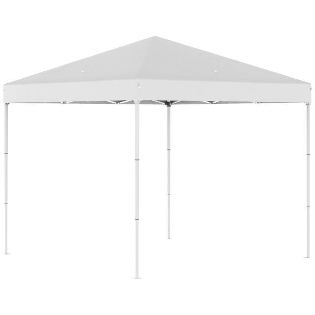 Outsunny Folding Garden Gazebo 2,45 x 2,45 m σε Steel and White Oxford Fabric