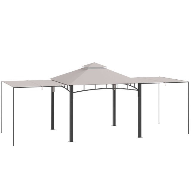 Outsunny 3x3 m Garden Gazebo με Πλαϊνή Τέντα, Ύψος 288 cm, Χακί 84C-367V00KK