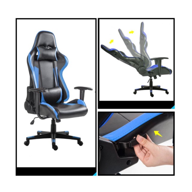 Καρέκλα Gaming Χρώματος Μπλε Hoppline HOP1000874-2