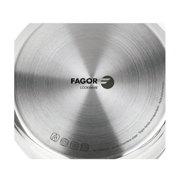 Κατσαρόλα από Ανοξείδωτο Ατσάλι 18/10 4.5 Lt 24 cm Fagor Silverinox 81PXFGCCSI4