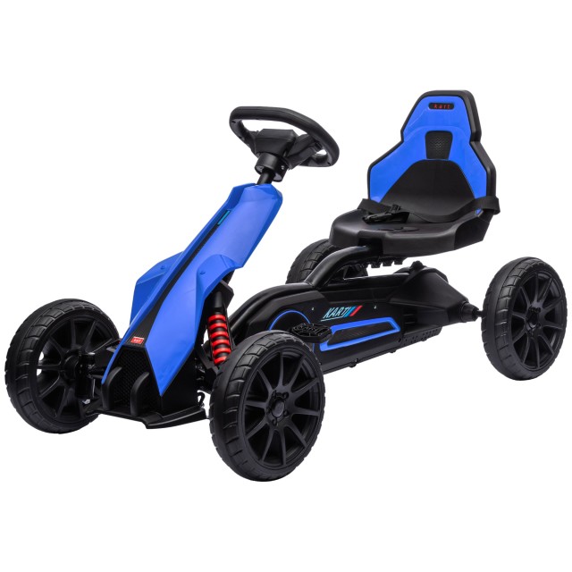 HOMCOM Pedal Go Kart για παιδιά 3-8 ετών με ρυθμιζόμενο κάθισμα και τροχούς EVA, 100x58x58,5 cm, μπλε 370-286V00BU