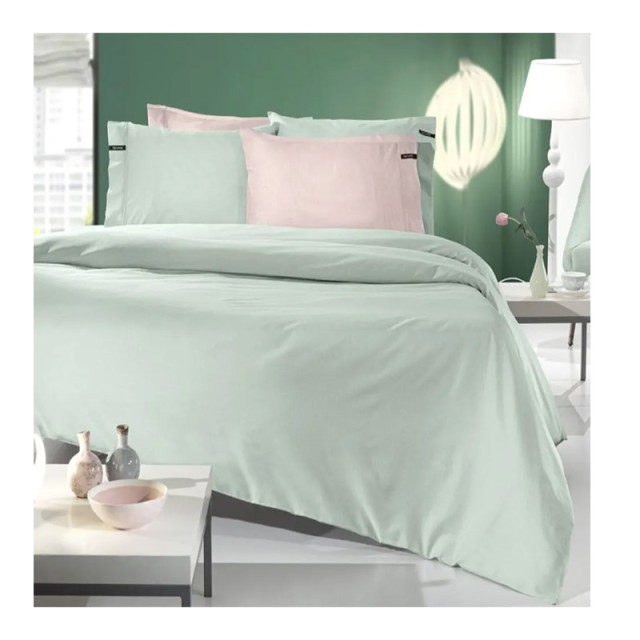 King Size Σεντόνι με Λάστιχο 180 x 200+35 cm 100% Βαμβακοσατέν Minimal Mint Guy Laroche 1110092223103 - 12 άτοκες δόσεις και 5% cash back