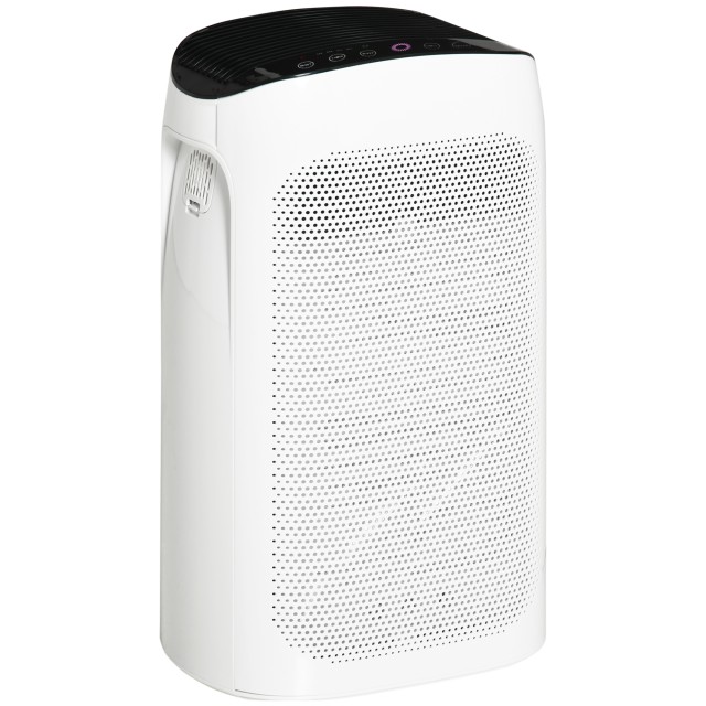 HOMCOM Air Purifier Triple Layer HEPA Filter, 3 Speeds, Modes Sleep and Timer, 32,7x22x55,8cm, Λευκό 823-019