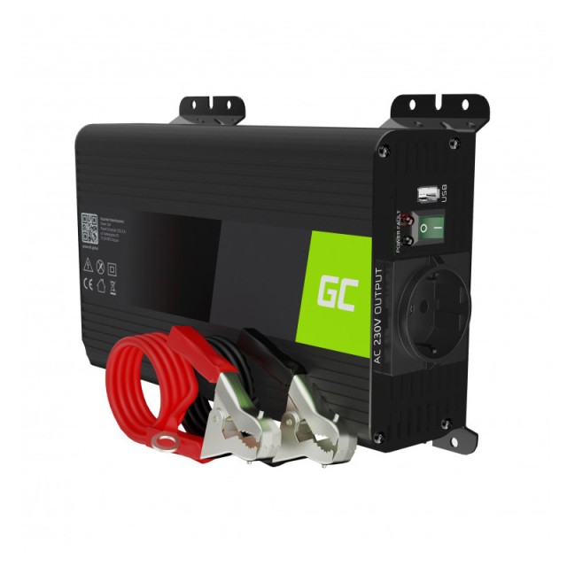 Μετατροπέας - Inverter Pro Καθαρού Ημιτόνου 12 V σε 230 V 300 / 600 W Green Cell INVGC05