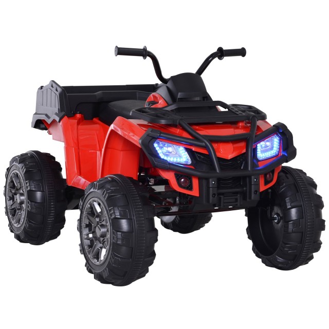 Homcom Mini Electric Quad Toy για παιδιά με φώτα και ήχους και αμορτισέρ κόκκινο