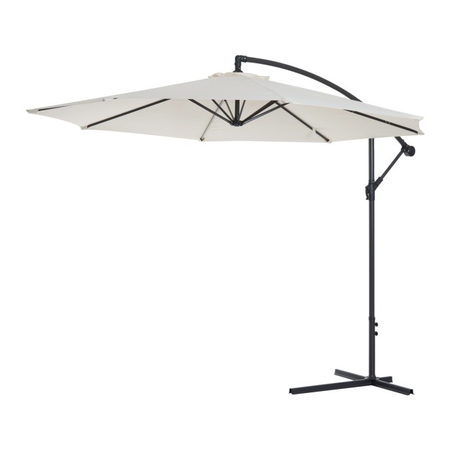 Outsunny Parasol Decentralized Garden Umbrella Beach Iron 3M, Μπεζ