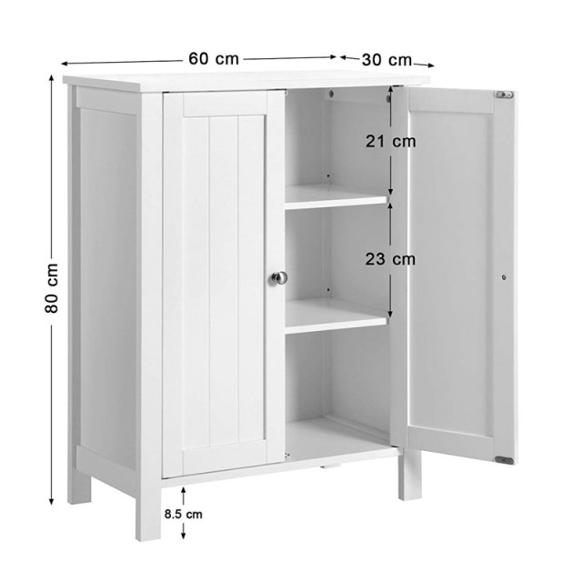 Ντουλάπι Μπάνιου 60 x 30 x 80 cm VASAGLE BCB60W - 12 άτοκες δόσεις και 5% cash back