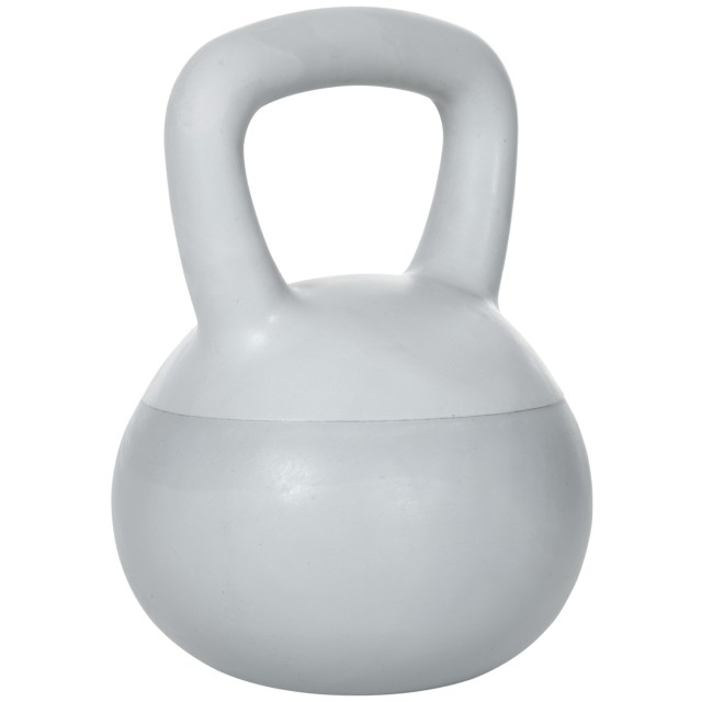 SPORTNOW Kettlebell 10kg σε PVC και μεταλλική άμμο για προπόνηση ώμων και δικεφάλων, 22x22x29 cm, γκρι