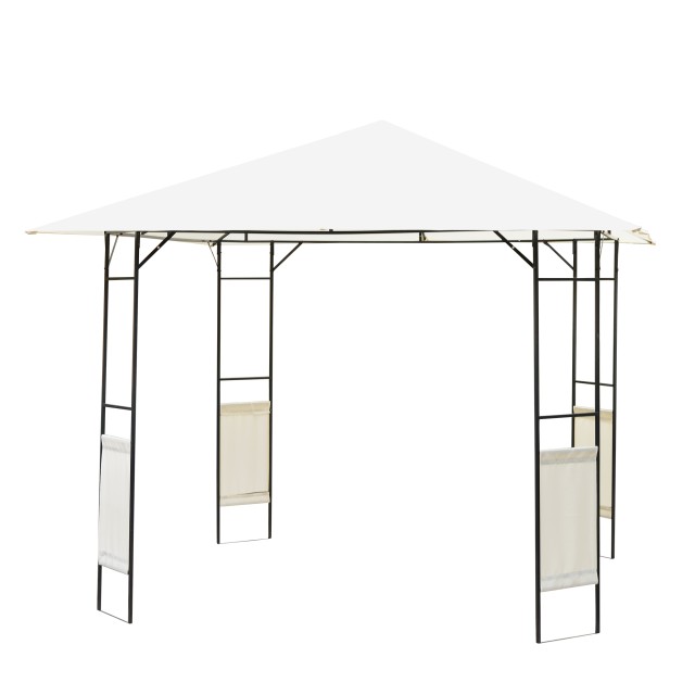 Outsunny Awning Gazebo White Metal 3x3m