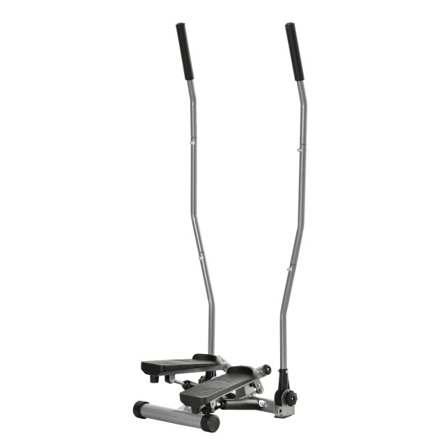 HOMCOM Stepper Handlebar Handles Step Fitness με οθόνη LCD για το σπίτι και το γυμναστήριο - Ασημί