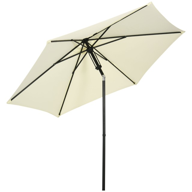 Outsunny Garden Parasol από πολυεστέρα και μέταλλο με ανακλινόμενο κουβούκλιο 45°, Ø262x243 cm