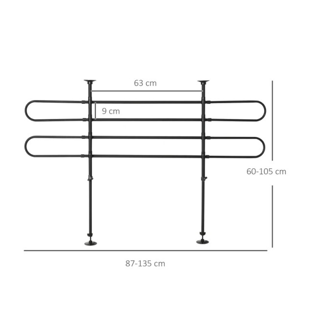 Πτυσσόμενο Διαχωριστικό Πορτ-Μπαγκάζ Αυτοκινήτου για Σκύλους 87-135 cm PawHut D00-002V01
