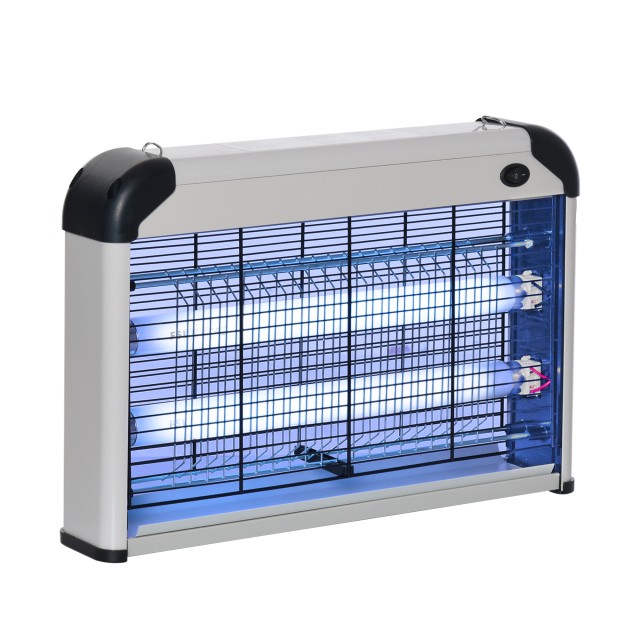 Outsunny Outsunny Outdoor and Indoor Insect Killer με Λάμπα LED Κουνουπιών για 60m², Electric Kunuto Killer 20W Silver 849-011SR