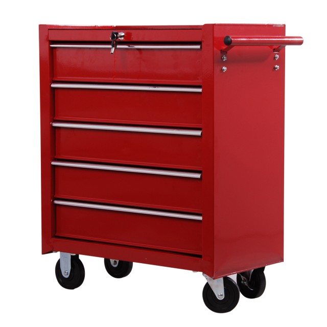 HomCom Trolley Toolbox for workshop, κόκκινο, 67,5x33x77cm E2-0004