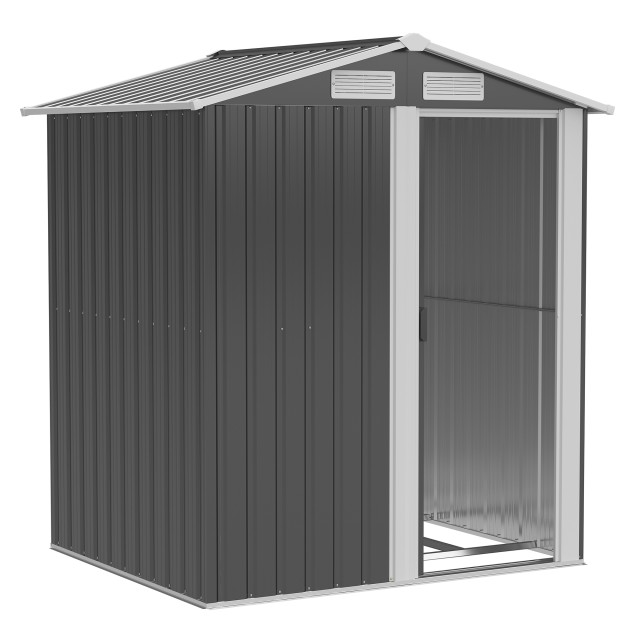 Outsunny Garden Shed Ατσάλινο εργαλειοθήκη, κεκλιμένη οροφή και 4 αεραγωγοί, 152x132x188cm 845-291V01