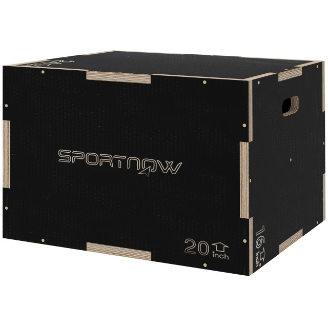 SPORTNOW Plyometric Jump Box σε 3 ύψη σε αντιολισθητικό ξύλο, 61-51-41cm, μαύρο