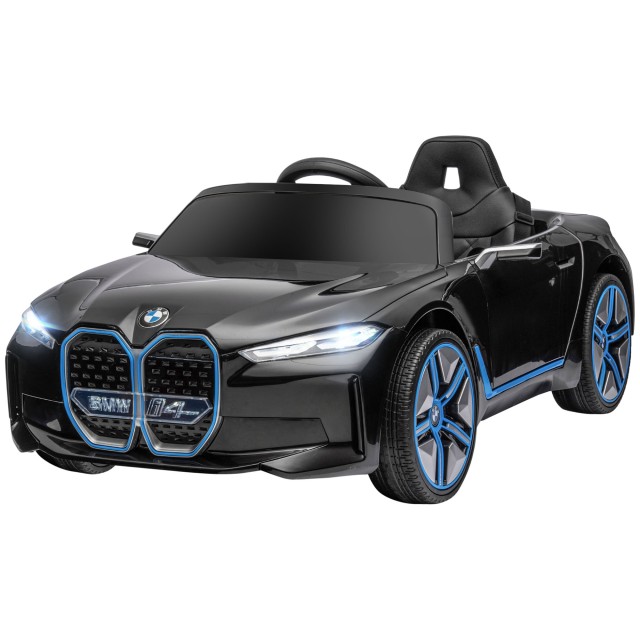 HOMCOM Electric Ride-On Toy Car για παιδιά 3-8 ετών με δίπλωμα BMW με Τηλεχειριστήριο, Κόρνα και Προβολείς, 115x67x45 cm, Μαύρο 370-294V90BK