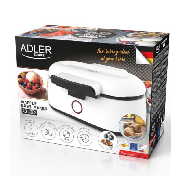 Στρογγυλή Βαφλιέρα 2 Θέσεων 1400 W Adler AD-3062