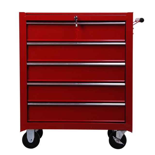 HomCom Trolley Toolbox for workshop, κόκκινο, 67,5x33x77cm