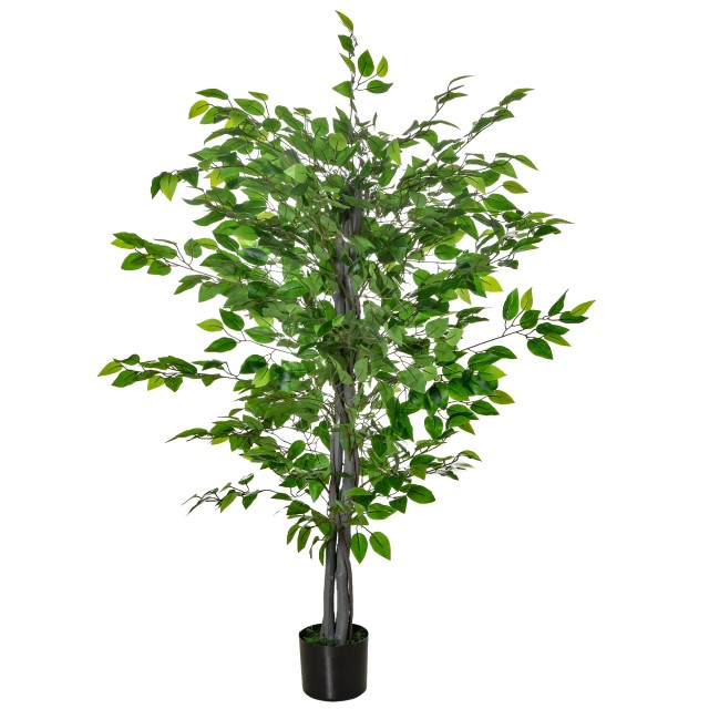 HOMCOM Τεχνητό Φυτό Ficus Ύψος 135cm με Γλάστρα για εσωτερικούς και εξωτερικούς χώρους - Πράσινο 830-432