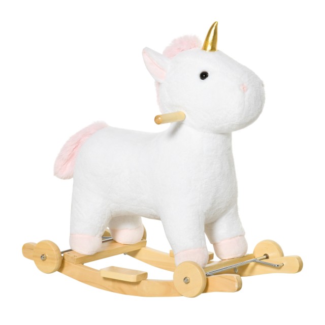 HOMCOM Rocking Horse - Λευκό