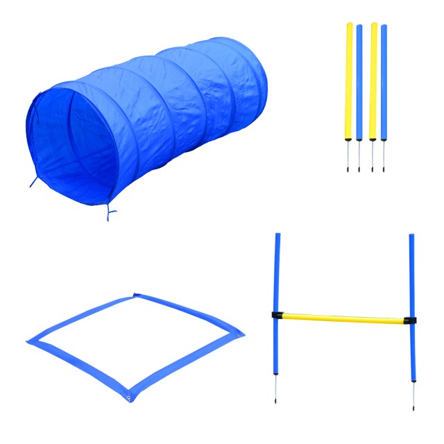 PawHut Set Agility Dog for Dog Training με Σλάλομ, Τούνελ και Εμπόδια D07-003