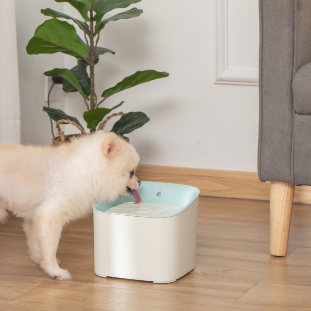 PawHut 3L Drinking Fountain for Cats and Dogs Αυτόματος διανομέας νερού με φίλτρο άνθρακα - Λευκό