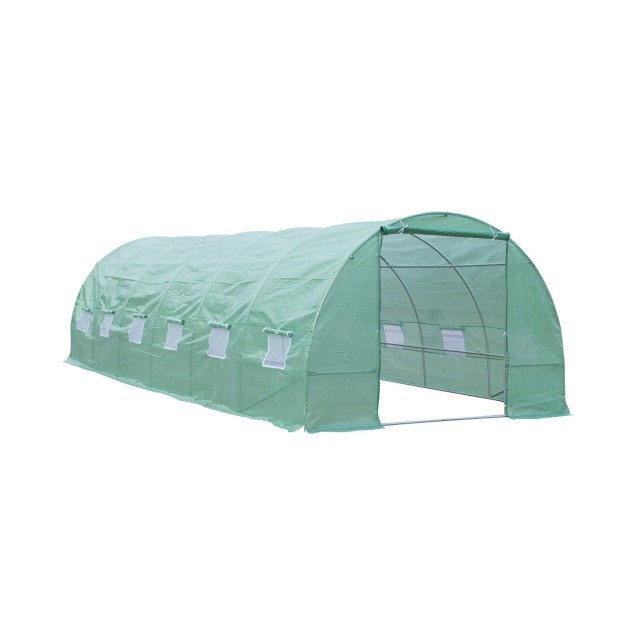 Θερμοκήπιο Outsunny Green Steel Pipe Garden, 8×3×2m 845-019