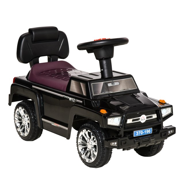 HOMCOM Off-Road Toy Car for Kids Ride-on, Lights and Music, Et? 18-36 μηνών - Μαύρο 370-196BK