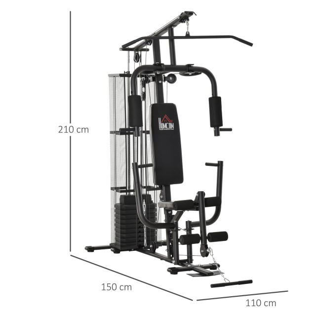 Πολυλειτουργικό Gym Fitness Station HOMCOM για οικιακή και επαγγελματική προπόνηση σε χάλυβα A91-134BK