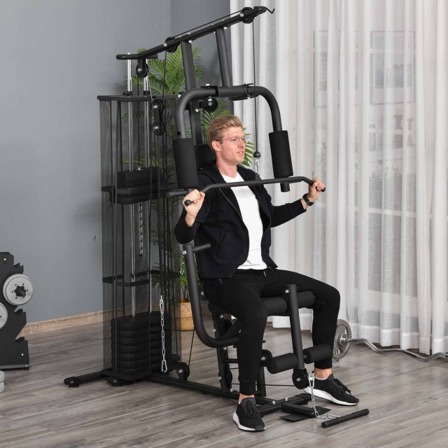 Πολυλειτουργικό Gym Fitness Station HOMCOM για οικιακή και επαγγελματική προπόνηση σε χάλυβα A91-134BK