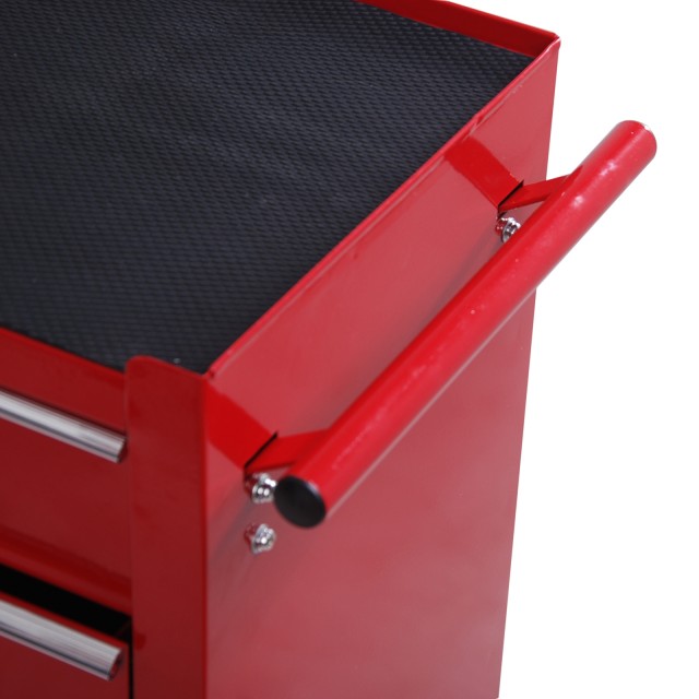 HomCom Trolley Toolbox for workshop, κόκκινο, 67,5x33x77cm