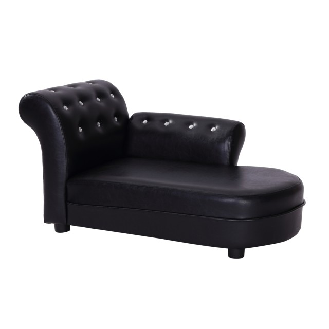 PawHut Dog Sofas Chaise Longue Ottoman για κατοικίδια, μαύρο, 82,5x45x41,5 cm