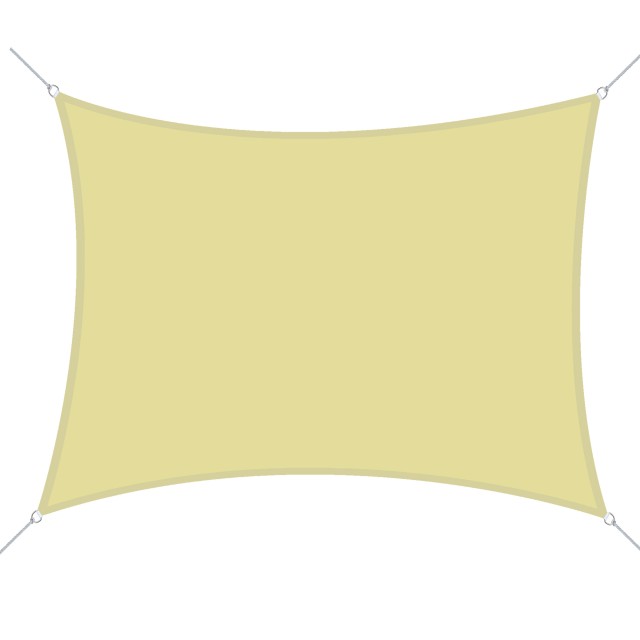 Outsunny Rectangular Shade Sail Πολυεστερική Τέντα 3x4m Άμμος