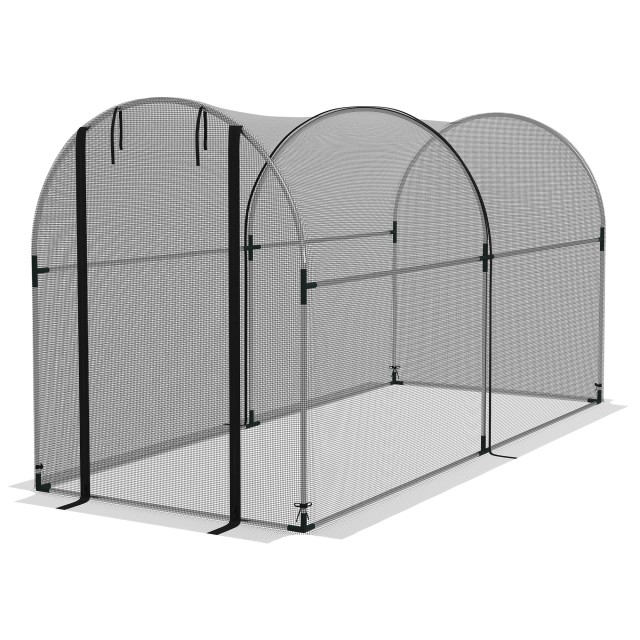 Outsunny Tunnel Net Plant Θερμοκήπιο με Αρθρωτή Πόρτα, 1,2x3x1,5m, Μαύρο 84H-024V01BK